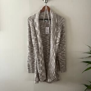 Sonoma Supersoft Cardigan Womens XL Cotton Blend Ribbed Knit Open Front NWT
